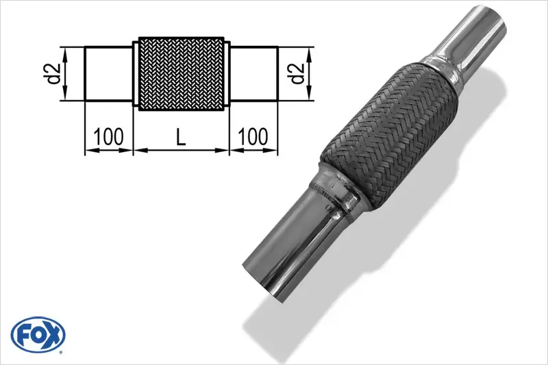 Markenprodukt Flexibles Rohr Interlock Ø102mm Edelstahl 203mm