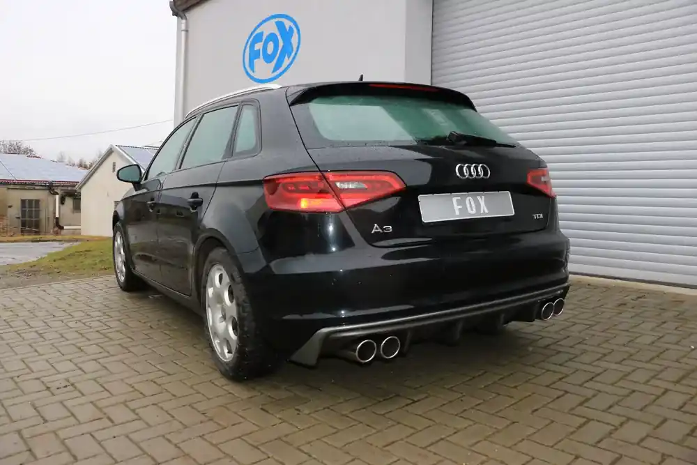 Begrenztes Angebot FOX Endschalldämpfer passend für Audi A3 8V Sportback Ausgang rechts/links – 2x90 Typ 16