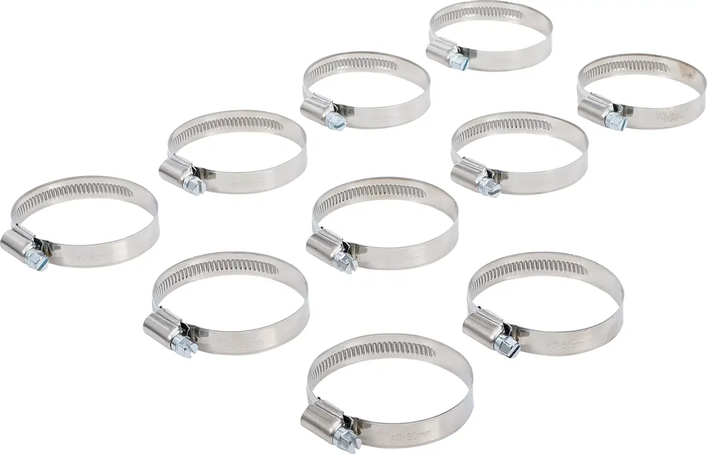 Ausverkauf BGS Schlauchklemmen rostfrei 40–60 mm 10-tlg.