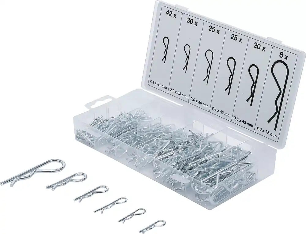 Markenware Federsplinte-Sortiment Ø 2,4 - 4,0 mm 150-tlg.