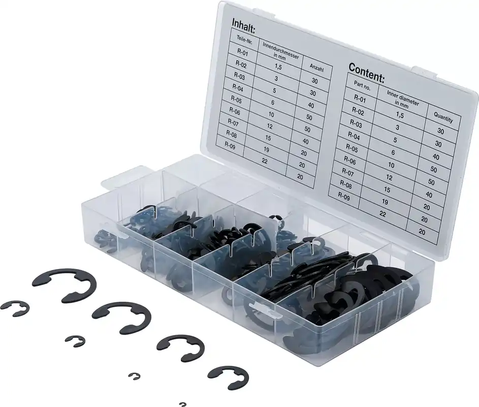 Highlight E-Sicherungsring-Sortiment 1,5–22 mm 300-tlg.