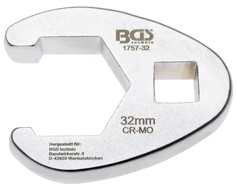 Hahnenfußschlüssel SW 32 mm Antrieb Innenvierkant 12,5 mm (1/2 Zoll) Neuheit