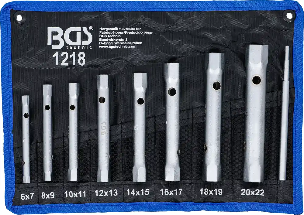Rohrsteckschlüssel-Satz 9-tlg. SW 6x7–20x22 mm Neu Im Sortiment