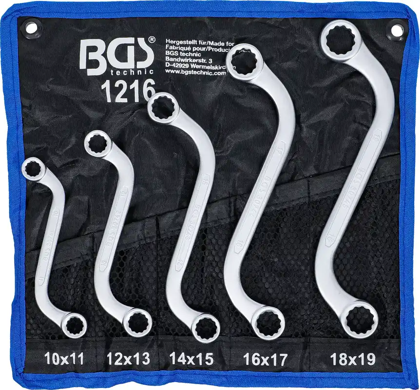 Neue Kollektion BGS Doppel-Ringschlüssel-Satz S-Form 5-tlg.