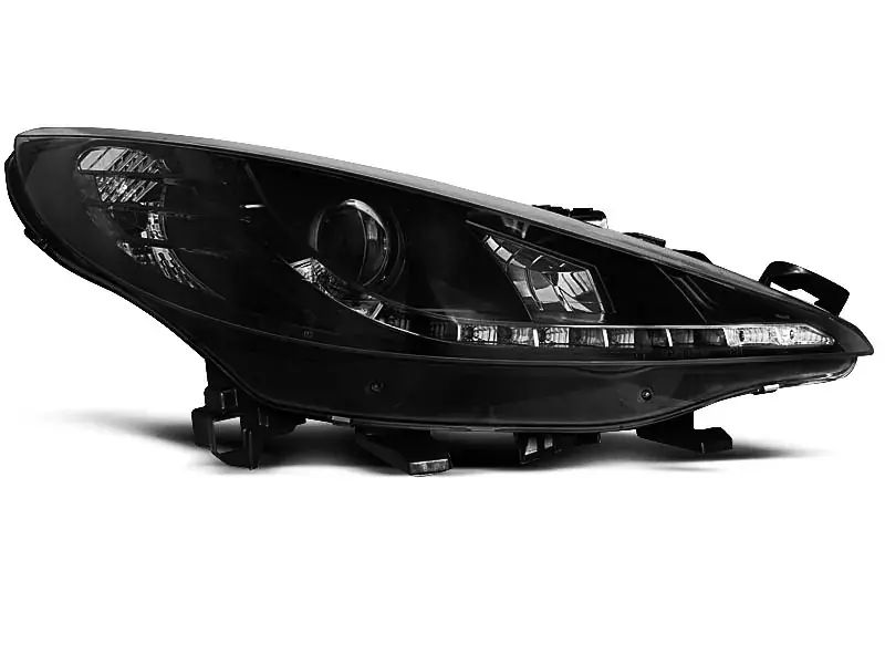 Scheinwerfer passend für Peugeot 207 05.06-06.12 schwarz mit LED Neue Kollektion