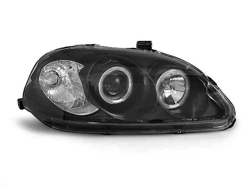 Angel Eyes Scheinwerfer schwarz passend für Honda Civic 03.99-02.01 Expressversand