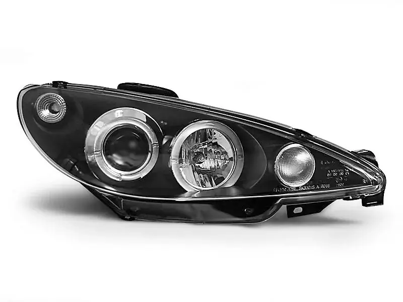 Rabatt Angel Eyes Scheinwerfer Black passend für Peugeot 206
