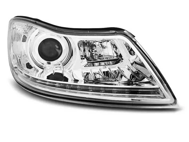 Bestpreis Scheinwerfer True DRL chrom passend für Skoda Octavia 09-12