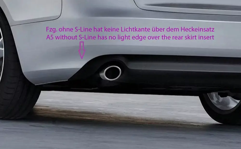 Solange Der Vorrat Reicht Rieger Heckeinsatz passend für Audi A5 Cabrio (B8/B81) 06.07–07.11 S-Line