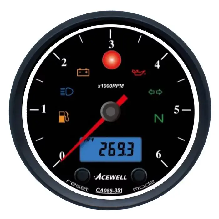 ACEWELL Analog DZM 6000rpm Digital Tacho Ring schwarz Zifferblatt schwarz Gehäuse schwarz Jetzt Bestellen