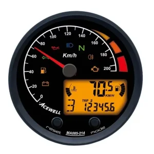 Super-Preis ACEWELL Analog Tacho 210 Km/h mit Digital DZM – schwarz
