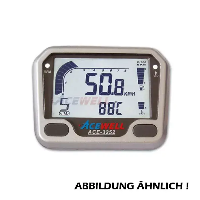 Acewell ACE-3252 multifunktionelles Digitalinstrument in Carbonblau mit Ganganzeige Schnäppchen