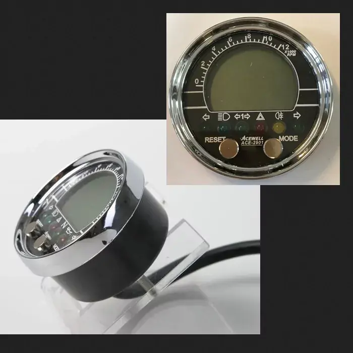 Acewell ACE-2901 multifunktionelles Digitalinstrument in Chrom – Drehzahlmesser, Uhr & Temperaturanzeige Top-Seller