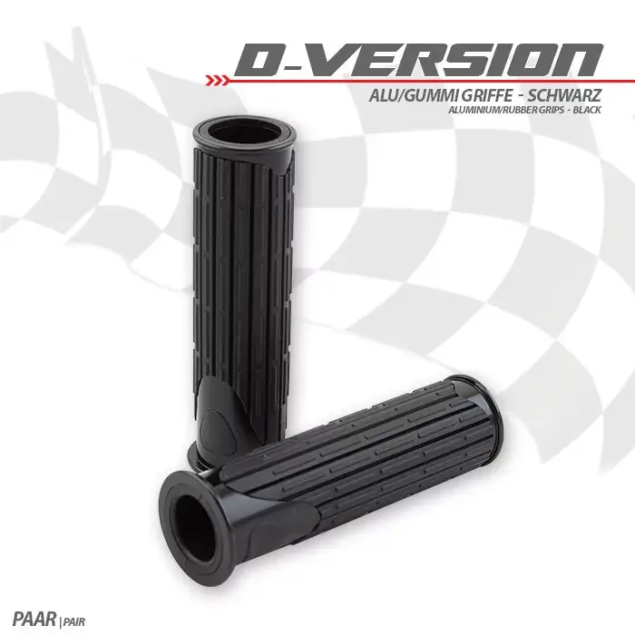 Alu/Gummi-Griffe D-Version schwarz 22mm Länge 125 mm Ende offen Geprüft