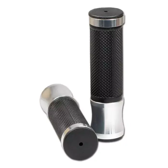 Griffgummi "Nice" 7/8 Zoll (22 mm) Alu schwarz/silber L=130 mm geschlossen Top-Seller