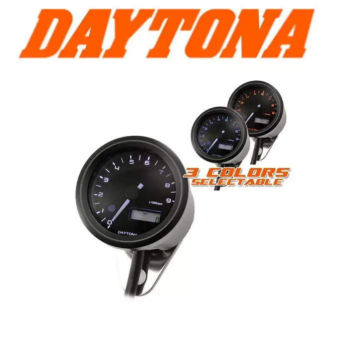 Schneller Versand Daytona Velona Drehzahlmesser Ø48mm schwarz mit Voltmeter 0–18V