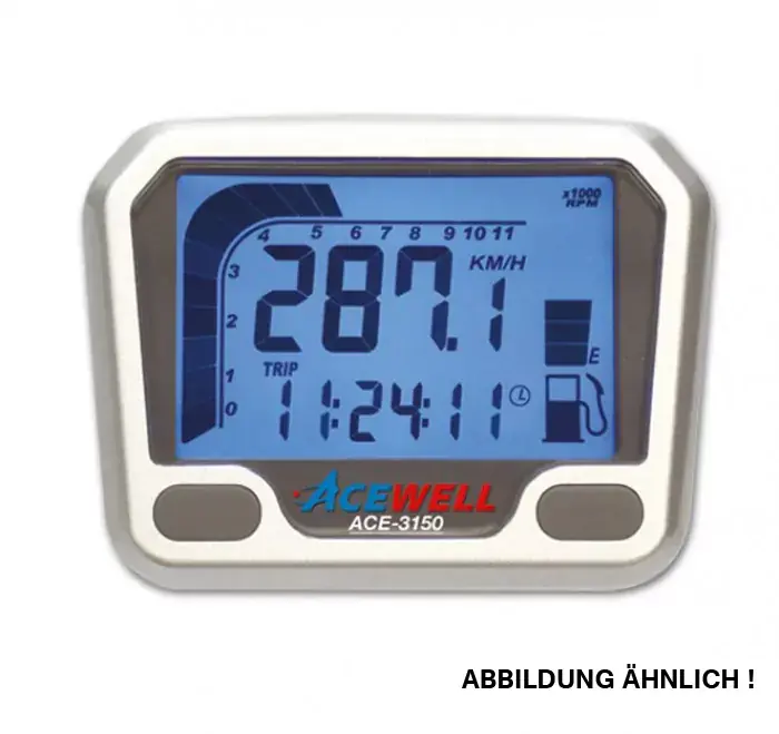 Highlight Acewell ACE-3150 Digitalinstrument passend für TGB Quad / ATV – carbonblau Target/Blade