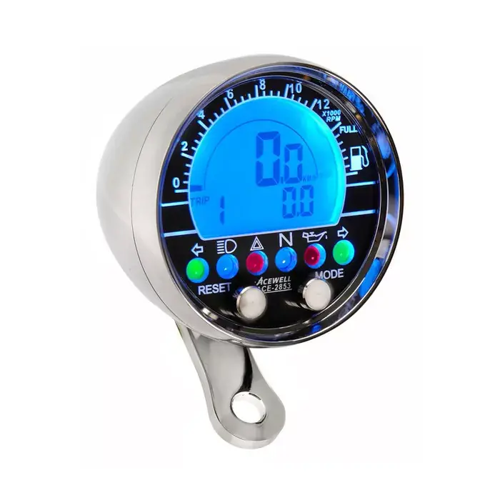 Preis Gesenkt Acewell Multifunktionelles Digitalinstrument alu-poliert mit Tacho, Drehzahlmesser und Uhr