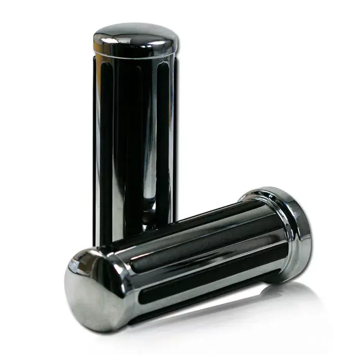 Chrom Rillen Griff 130 mm geschlossen passend für 7/8 Zoll (22 mm) Lenker Top-Seller