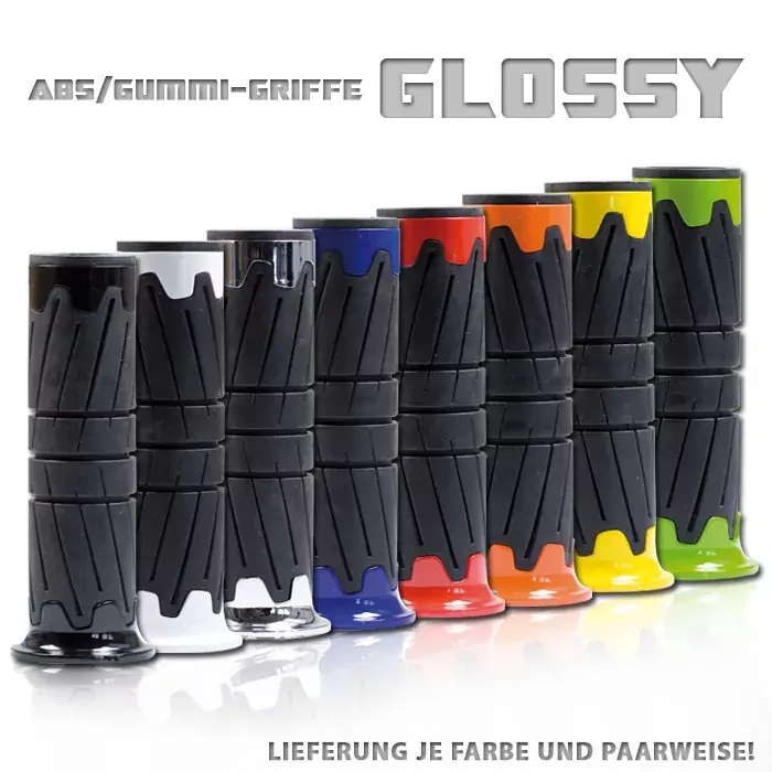 ABS/Gummi-Griffe "Glossy" grün 22mm offen Länge 125 mm Bestseller
