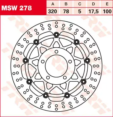 Bremsscheibe schwimmend MSW278 passend für Triumph Direktkauf