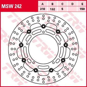 Bremsscheibe schwimmend MSW242 passend für Yamaha Finale Aktion