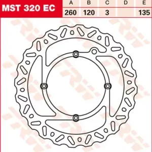 Ausverkauf Bremsscheibe starr MST320EC passend für Husqvarna