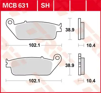 Echt TRW Scheibenbremsbeläge MCB631 passend für Honda ST 1100