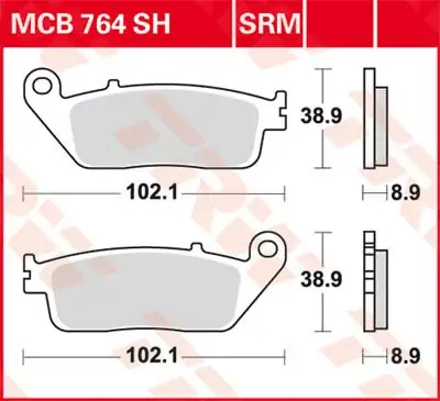 Neue Kollektion TRW Scheibenbremsbeläge MCB764SRM passend für Honda Roller