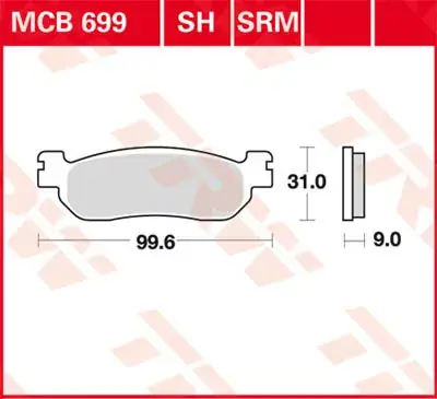 Super-Preis TRW Scheibenbremsbeläge MCB699SRM passend für Yamaha Roller