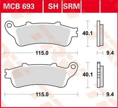 TRW Scheibenbremsbeläge MCB693SRM passend für Honda FJS 600 Top-Seller