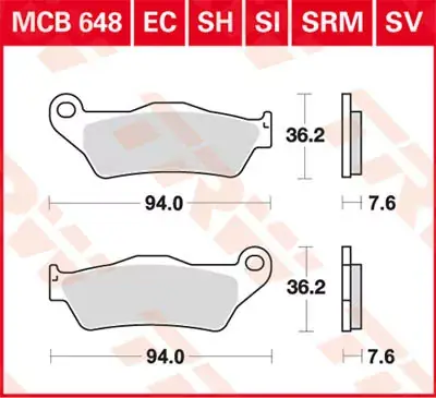 Scheibenbremsbeläge MCB648SRM passend für diverse Modelle Knallerangebot