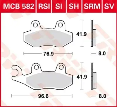 TRW Scheibenbremsbeläge MCB582SRM passend für Suzuki und Kawasaki Neu Im Sortiment