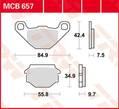 Direktkauf TRW Scheibenbremsbeläge MCB657 passend für Aprilia, Sachs, MZ