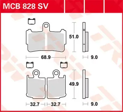 TRW Scheibenbremsbeläge MCB828SV passend für Honda VFR 1200 F Direkt Vom Hersteller