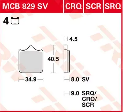 Nur Für Kurze Zeit TRW Scheibenbremsbeläge MCB829SCR passend für BMW S 1000 RR, S1000 R, Triumph Speed Triple