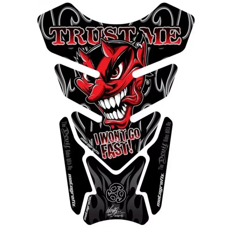 Motografix Trust Me I Wont Go Fast Black / Red 3D Gel Tank Pad Protector Expressversand