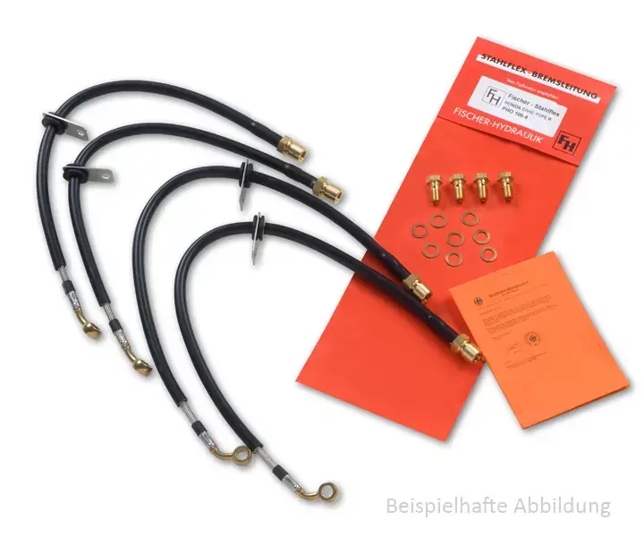 Stahlflex-Bremsleitung hinten passend für Kawasaki KMX 200 (MX200A) Geprüft