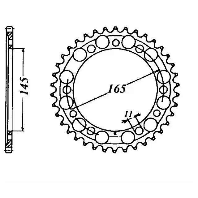 Geprüft Kettenrad Stahl 44 Zähne Teilung 525 passend für Honda NT650 Hawk RC31
