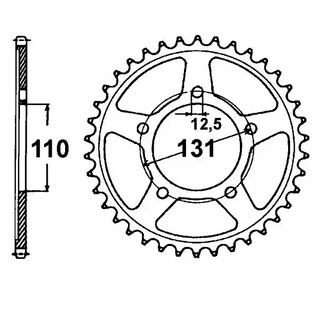 Neu Kettenrad Stahl 44 Zähne 525 passend für BMW S1000RR K10