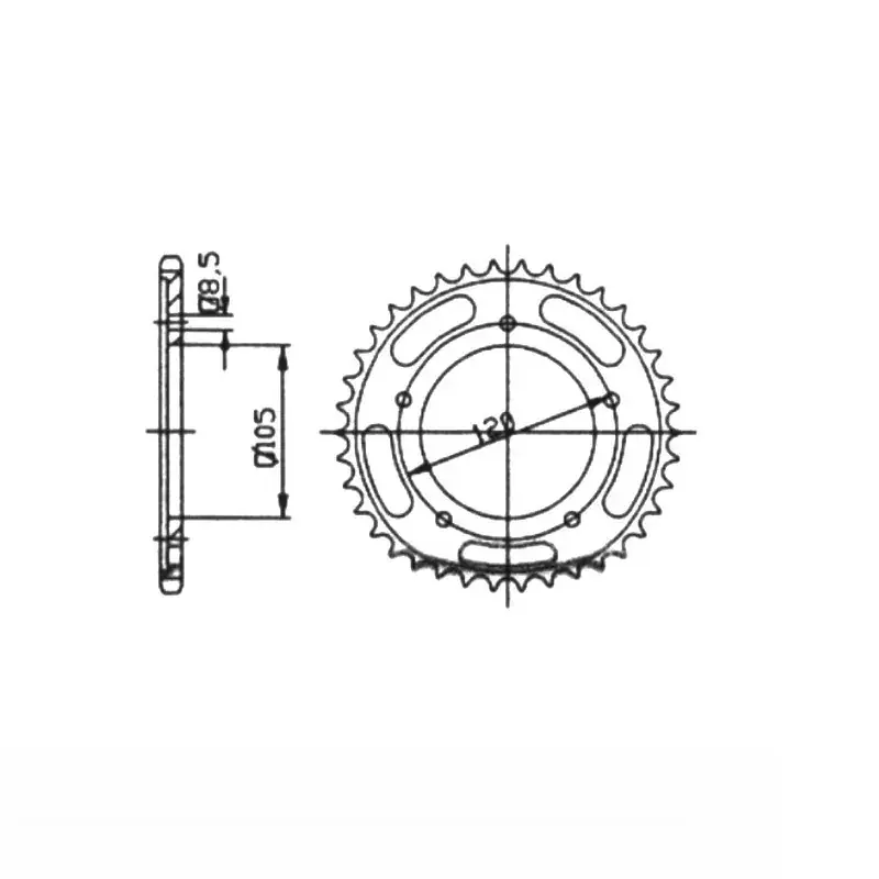 Kettenrad Stahl 60 Zähne Teilung 428 passend für Sachs ZX50 Aktuell