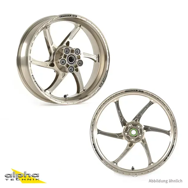 OZ Gass RS-A Aluminium Felgensatz titanfarben passend für Suzuki GSX1300R Hayabusa (ohne ABS) 2008-2013 Knallerangebot