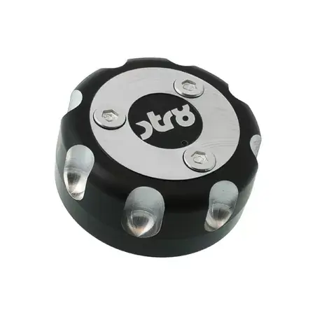 Tankdeckel STR8 CNC Yamaha / MBK / Derbi Senda schwarz Finale Aktion