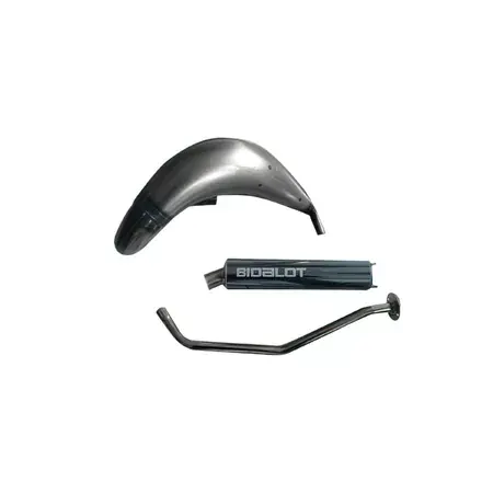 Neue Kollektion Auspuff high Bidalot MXR verchromt / Endschalldämpfer Gunmetal Yamaha DT