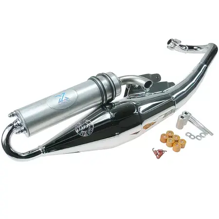 Ausverkauf Auspuffanlage LeoVince Handmade TT chrom Piaggio / Aprilia Purejet 50cc i.e. mit Strassenzulassung