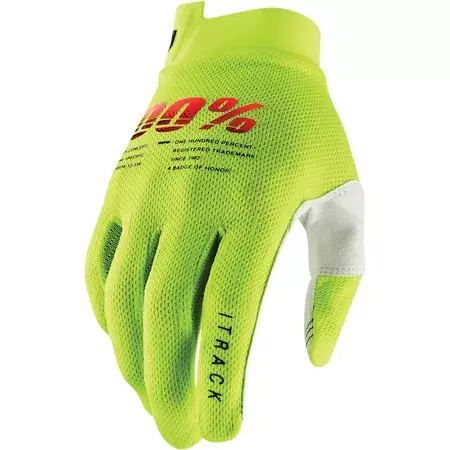 Markenware Handschuhe 100% Kids iTRACK neon gelb