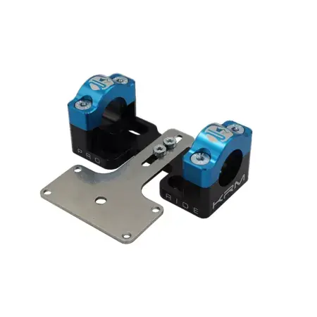 Markenware Lenkerklemmen 28mm mit Tachohalter KRM schwarz / blau