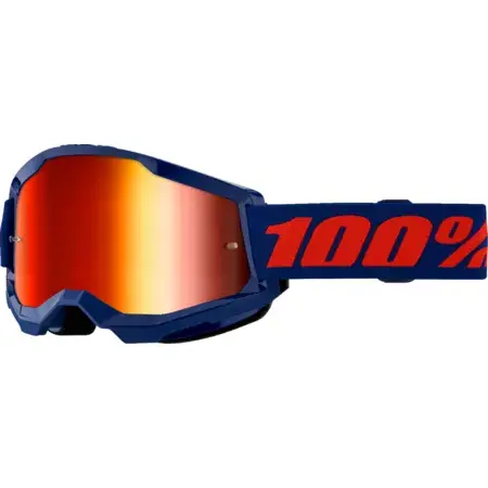 Crossbrille 100% Strata 2 marine blau rot verspiegelt Direkt Vom Hersteller